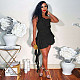 Women Ruffled Edge One-shoulder Oblique Neck Mini Skirt Two-piece Set YNS-2630