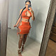 Women Sexy Cross Wrap Crop Top Cut Out Mini Skirt 2 Piece Set XY-9090