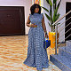 Women Printed Stringy Selvedge Sleeveless Patchwork Long Dress NY-10713