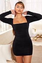 2024 Sexy Backless Women U-neck Black Package Hips Mini Dress PY-90248