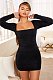2024 Sexy Backless Women U-neck Black Package Hips Mini Dress PY-90248