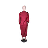 Fashion Women Solid Color Casual Three Pieces Sets MK-9303