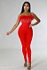Sexy Straps Feather Zipper Bodycon Long Jumpsuit HXZY-0258