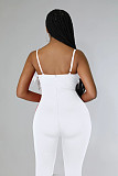 Sexy Straps Feather Zipper Bodycon Long Jumpsuit HXZY-0258