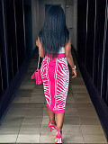 Stylish Printed Women Irregular Long Skirt OLY-6148
