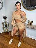 Fashion Women Solid Color Casual Three Pieces Sets MK-9303