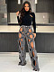 Women Twist Hollow Out Loose Straight Jeans CH-23112