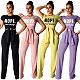 Short Sleeve Lace Up Crop Top Wide Leg Pants Suit YS-8852