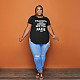 Letter Print Short Sleeve Plus Size T-shirt HANI-012