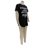 Letter Print Short Sleeve Plus Size T-shirt HANI-012