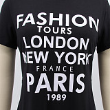 Letter Print Short Sleeve Plus Size T-shirt HANI-012