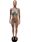 Floral Print Bandage Bikini Set+Cover Up 3 Piece Sets MEM-8342