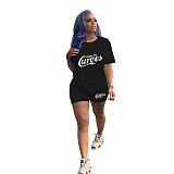 Short Sleeve T Shirts and Joggers Biker Shorts Outfits SHD-9400