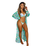 Floral Print Bandage Bikini Set+Cover Up 3 Piece Sets MEM-8342