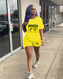 Short Sleeve T Shirts and Joggers Biker Shorts Outfits SHD-9400