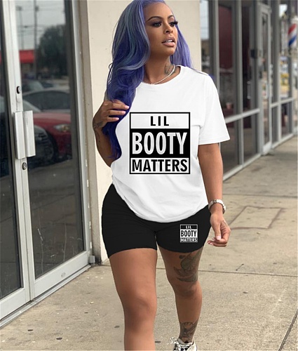 Short Sleeve T Shirts and Joggers Biker Shorts Outfits SHD-9400