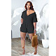 Plus Size Short Sleeve V Neck Loose Casual Rompers CN-0184