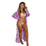 Floral Print Bandage Bikini Set+Cover Up 3 Piece Sets MEM-8342