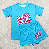 Short Sleeve T Shirts and Joggers Biker Shorts Outfits SHD-9400