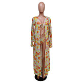 Floral Print Bandage Bikini Set+Cover Up 3 Piece Sets MEM-8342