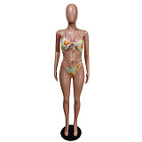 Floral Print Bandage Bikini Set+Cover Up 3 Piece Sets MEM-8342