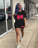 Short Sleeve T Shirts and Joggers Biker Shorts Outfits SHD-9400