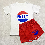 Short Sleeve T Shirts and Joggers Biker Shorts Outfits SHD-9400