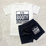 Short Sleeve T Shirts and Joggers Biker Shorts Outfits SHD-9400