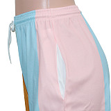Rainbow Striped Streetwear Loose Shorts with Pockets SH-390309