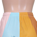 Rainbow Striped Streetwear Loose Shorts with Pockets SH-390309