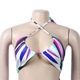 Print Halter Bandage Bra Top Wide Leg Pant Sets NY-7254