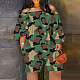 Casual Printed Women Off Shoulder Loose Plus Size Romper NY-2713