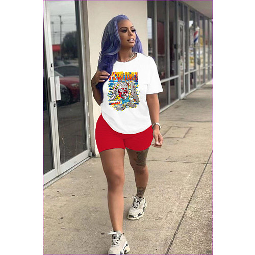 Cartoon Print Casual T Shirt and Shorts Outfits DN-8008S18