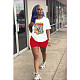 Cartoon Print Casual T Shirt and Shorts Outfits DN-8008S18
