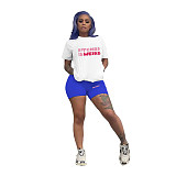 Summer Short Sleeve T Shirt Two Piece Short Sets DN-8008B8