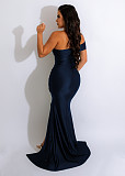 Sexy One Shoulder Slash Neck High Slit Birthday Dress AIL-232