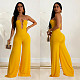 Sexy Strapless Backless Solid Color Wide-leg Long Jumpsuits BY-6941