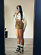 Women Embroidery Zipper Strech Short Skirt CH-88015