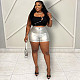 Solid Color Rhinestone Pin Sleeveless Tank Crop Tops CH-23032