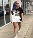Color Block Print Tee Shirt and Shorts Set 2 Pieces SHD-9815