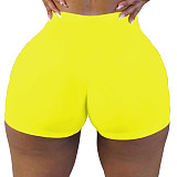 Solid Workout Elastic Fitness Yoga Shorts SHD-9819