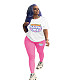Casual Short Sleeve T Shirt Leggings Summer Outfits SHD-9385