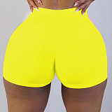Solid Workout Elastic Fitness Yoga Shorts SHD-9819