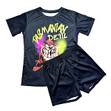 Short Sleeve Graphic T-shirt and Shorts Summer Outfits SHD-9610