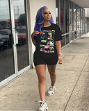 Short Sleeve Graphic T-shirt and Shorts Summer Outfits SHD-9610