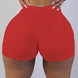 Solid Workout Elastic Fitness Yoga Shorts SHD-9819