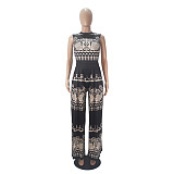 Sleeveless Bodysuits Loose Wide Leg Pants Outfits SHD-9423