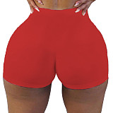 Solid Workout Elastic Fitness Yoga Shorts SHD-9819