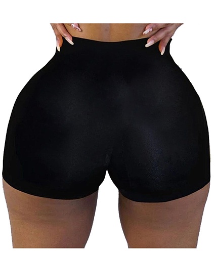 Solid Workout Elastic Fitness Yoga Shorts SHD-9819