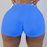 Solid Workout Elastic Fitness Yoga Shorts SHD-9819